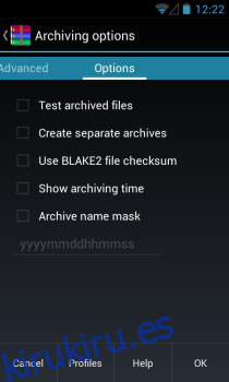 RAR para Android_Opciones de archivo