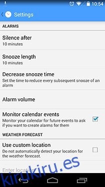 Configuración de AlarmPad para Android