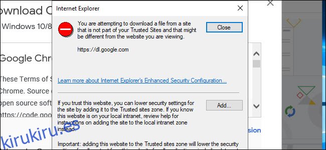 Advertencia de descarga de Internet Explorer