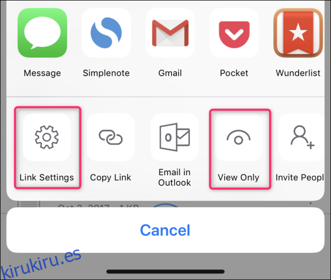 configuración de enlaces y botones de visualización solo en iOS