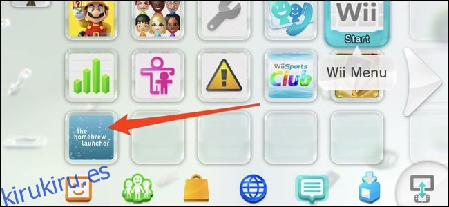 Canal de Homebrew Launcher de Wii U en la pantalla de inicio