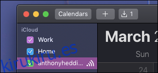 calendario en línea de macOS Calendar