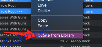 MacOS iTunes eliminar de la biblioteca