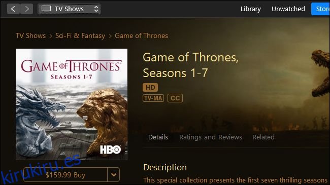 Game of Thrones a la venta en Apple iTunes