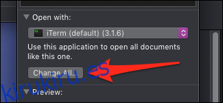 script abierto de macOS con iTerm