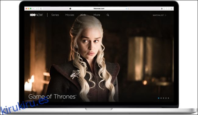 Transmisión de Game of Thrones en una computadora portátil