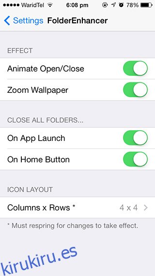 Personalice el diseño de iconos en carpetas de iOS 7 con FolderEnhancer