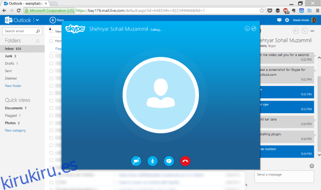 Skype en outlook.com llamar