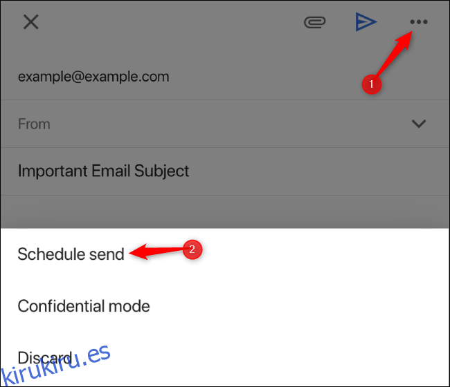 Programar la opción de envío en Gmail para iPhone