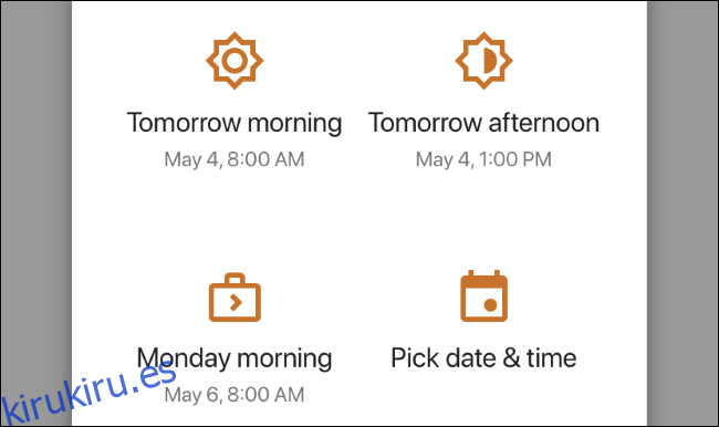 Selector de fecha y hora de correo electrónico en Gmail para iPhone