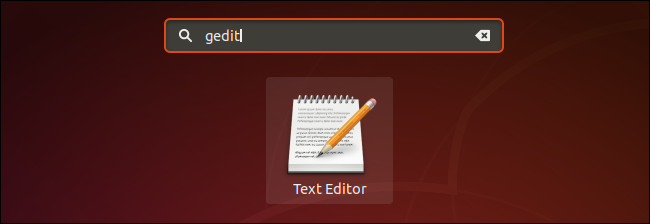 Lanzar gedit desde el menú de aplicaciones en el escritorio GNOME de Ubuntu