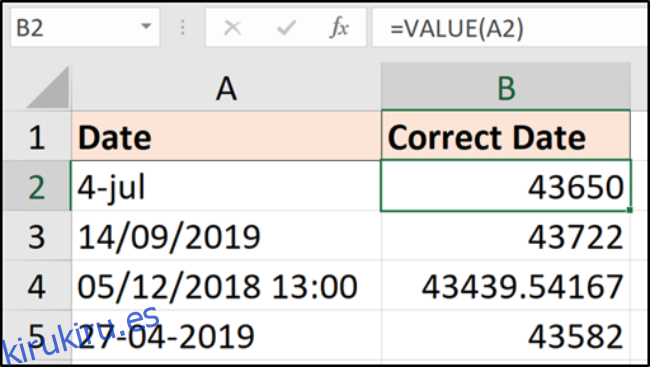Función VALOR para convertir texto en valores numéricos