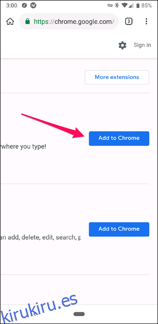 Una mirada ampliada al botón Agregar a Chrome