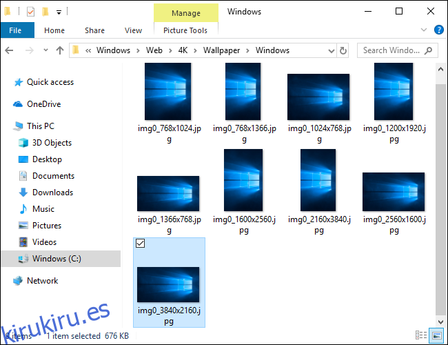 Donde Windows 10 almacena fondos de pantalla predeterminados