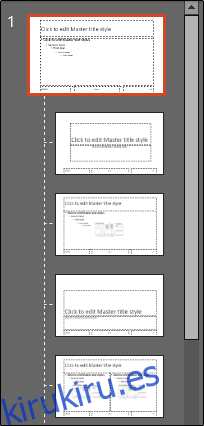 Vista previa del patrón de diapositivas y diapositivas secundarias