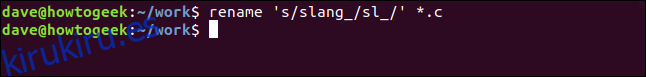 cambiar el nombre de 's / slang_ / sl_' * .c en una ventana de terminal