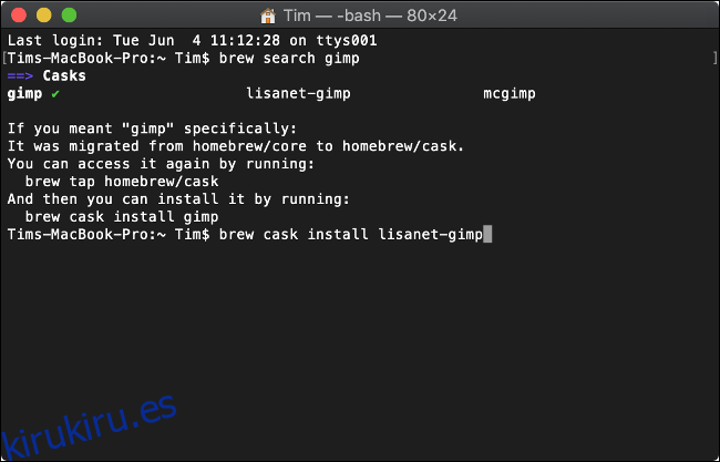 Instalación de software con Homebrew para macOS