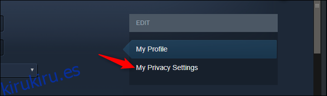 Abrir la configuración de privacidad del perfil en Steam