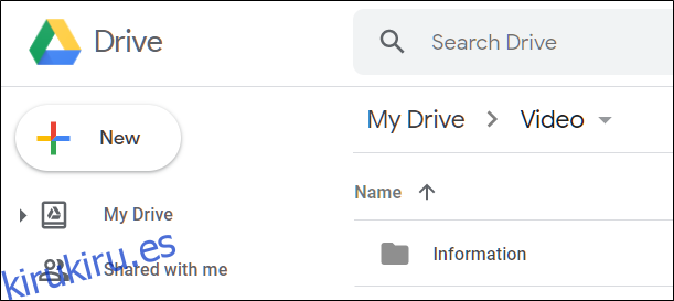La carpeta copiada en Google Drive después de sincronizada.