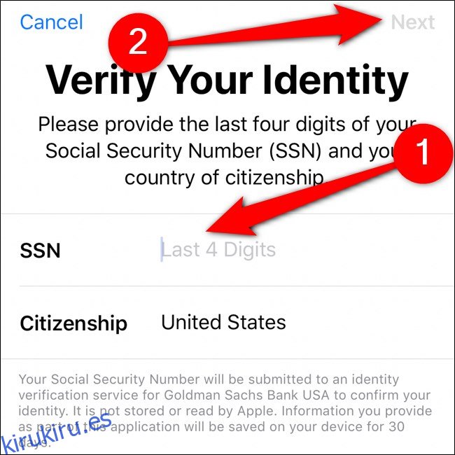 Billetera de iPhone Verifica tu identidad