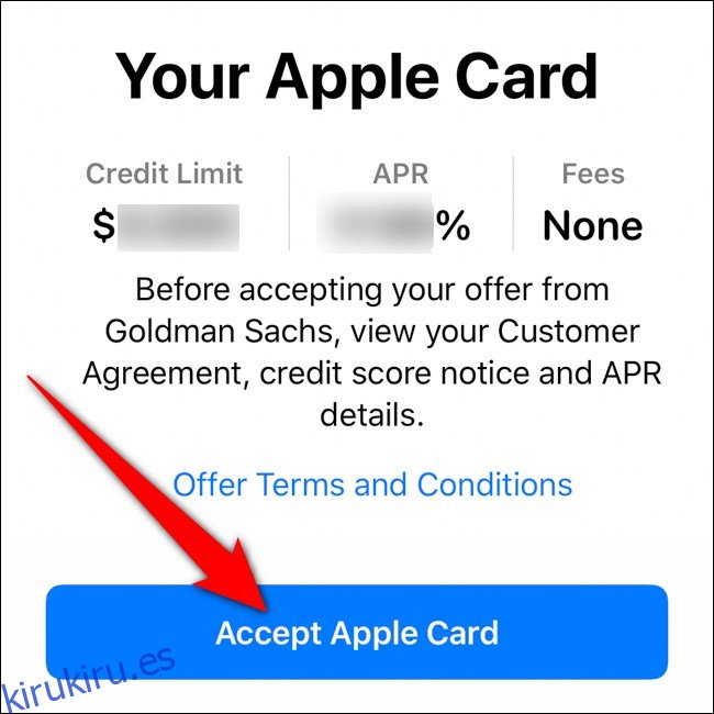 La billetera del iPhone acepta la tarjeta de Apple