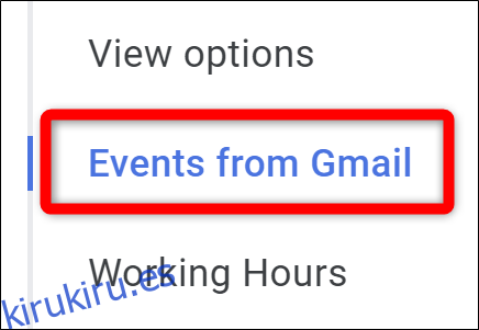 Google Calendar Seleccionar eventos de Gmail