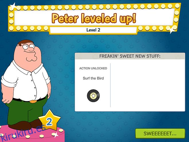 Family Guy QfS - Subir de nivel