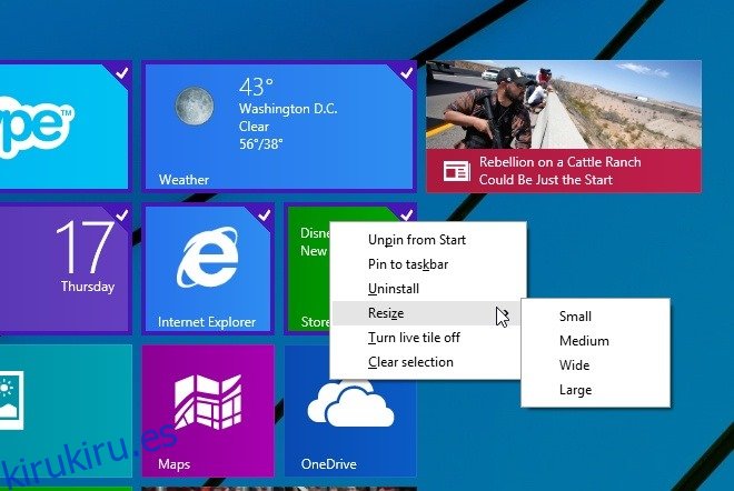 Pantalla de inicio Actualización de Windows 8.1 1_Menú de contexto