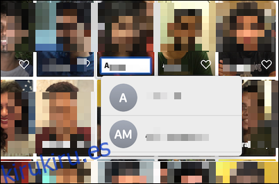 Atajo rápido para agregar un nombre a una cara en la aplicación Fotos en Mac
