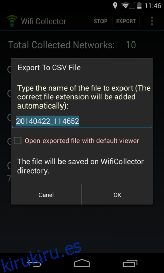 Nombre de archivo Wifi Collector_Export