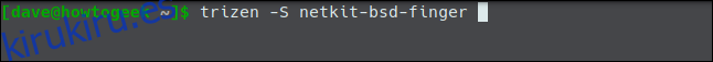 trizen -S netkit-bsd-finger en una ventana de terminal.