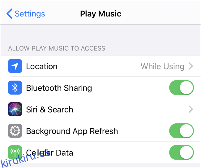 Controlar la configuración de Bluetooth de una aplicación individual en un iPhone.