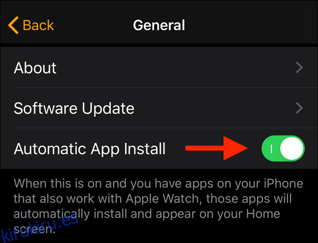 Toque la palanca para instalar automáticamente la aplicación