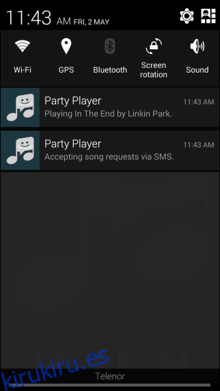 Party Player_Notification