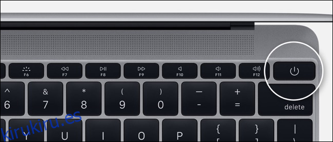 Botón de encendido en MacBook Pro sin barra táctil