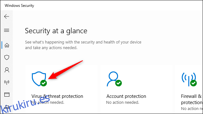 Abrir la configuración de protección contra virus y amenazas en Seguridad de Windows.