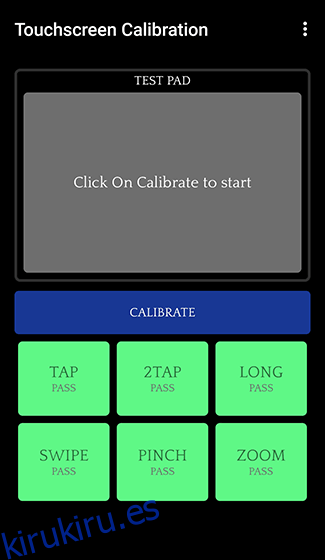 Abra la aplicación de calibración de pantalla táctil y toque Calibrar