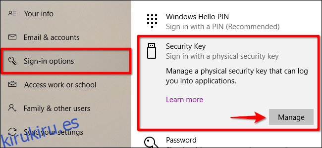Windows 10 Quitar la llave de seguridad