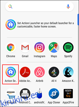 Los usuarios de Action Launcher pueden acceder al menú Action Settings a través del cajón de la aplicación