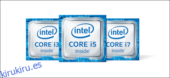 Los logotipos de Intel Core i3, i5 e i7.