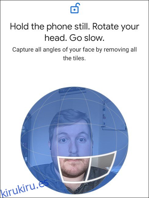 Google Pixel 4 Siga las instrucciones y gire la cabeza