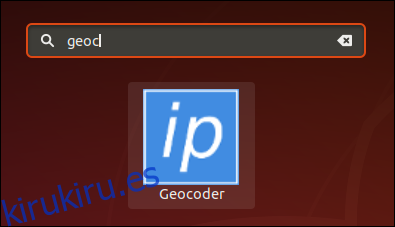 El icono de la aplicación se encuentra mediante la búsqueda de GNOME