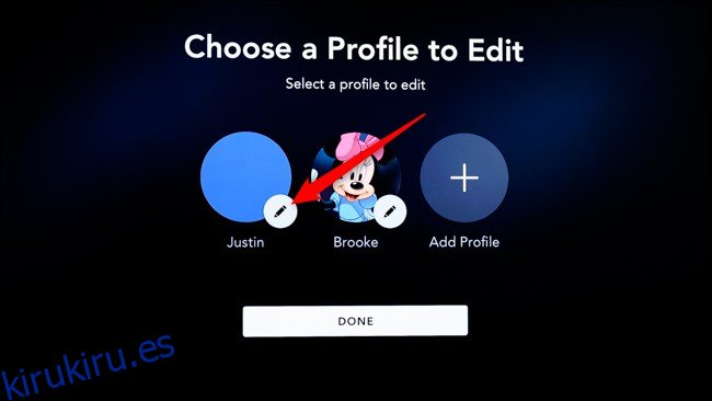 Disney + Smart TV Haga clic en Elegir un perfil