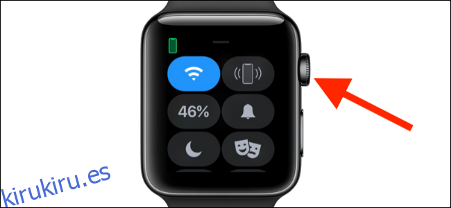 Presione la corona digital en el Apple Watch