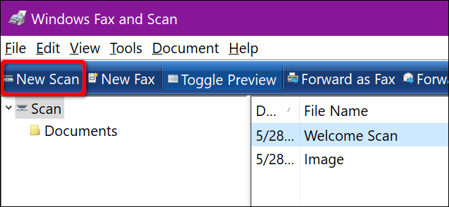 Escaneo y fax de Windows Nuevo escaneo