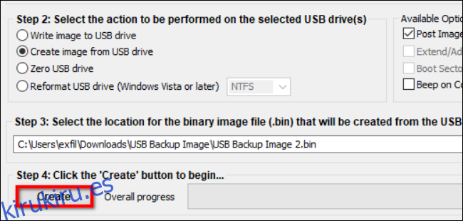 Crear botón para imagen USB