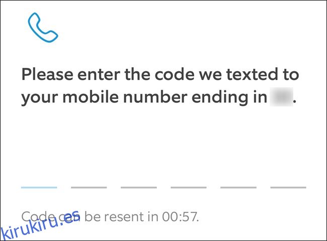 Ring App Ingrese el código SMS y luego haga clic en el botón Verificar