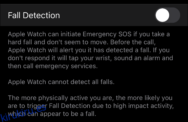 Habilitar la detección de caídas en el Apple Watch