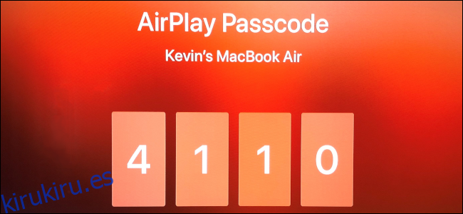 Apple TV con código de acceso AirPlay