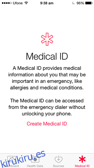iOS 8 - Emergencia sanitaria